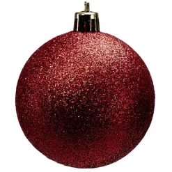 Boule de Noël pailletée rouges Ø6cm x6-Gifi New