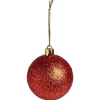 Boule de Noël paillette rouge Ø6cm x3-Gifi
