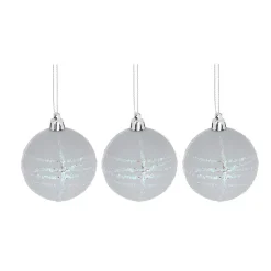 Boule de Noël pastel à rayures pailletées x 6-Gifi Online