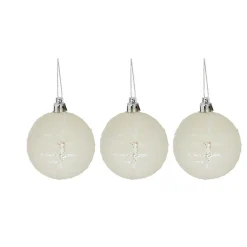 Boule de Noël pastel à rayures pailletées x 6-Gifi Online