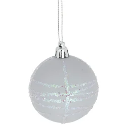 Boule de Noël pastel à rayures pailletées x 6-Gifi Online