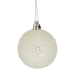 Boule de Noël pastel à rayures pailletées x 6-Gifi Online