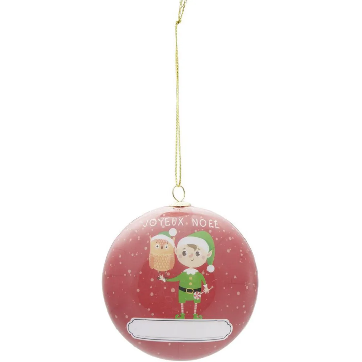 Boule de Noël personalisée Ø8x3,5 cm-Gifi Outlet