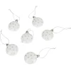 Boule de Noël plate blanche motif étoiles argentées x6-Gifi Discount