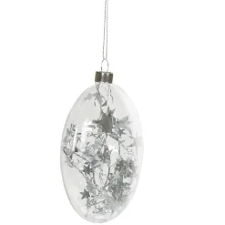 Boule de Noël plate transparente avec guirlande argentée-Gifi Online