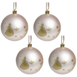 Boule de Noël Princesses Disney rose Ø8cm x4-Gifi Hot