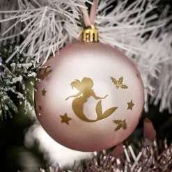 Boule de Noël Princesses Disney rose Ø8cm x4-Gifi Hot