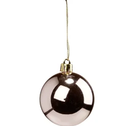 Boule de Noël rose clair brillant Ø6cm-Gifi Discount