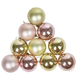 Boule de Noël rose et dorée x10-Gifi Clearance