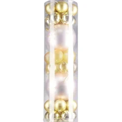 Boule de Noël rose et dorée x32-Gifi