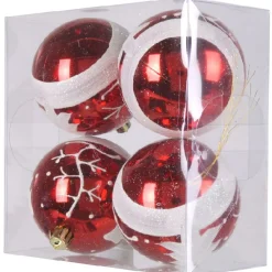 Boule de Noël rouge blanche x4-Gifi Clearance