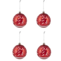 Boule de Noël rouge blanche x4-Gifi Clearance