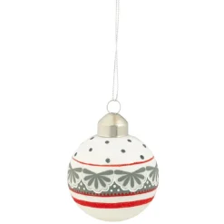 Boule de Noël rouge blanche et bleue-Gifi New