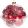 Boule de Noël rouge brillant pailleté mat x20-Gifi Sale