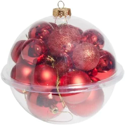 Boule de Noël rouge brillant pailleté mat x20-Gifi Sale