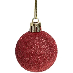 Boule de Noël rouge brillant pailleté mat x20-Gifi Sale