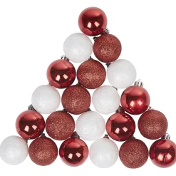 Boule de Noël rouge et blanche x25-Gifi Sale