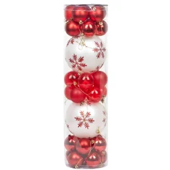 Boule de Noël rouge et blanche x32-Gifi Sale