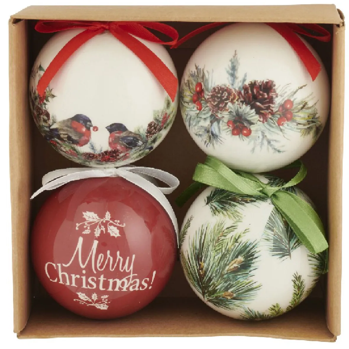 Boule de Noël rouge et blanche x 4-Gifi Sale