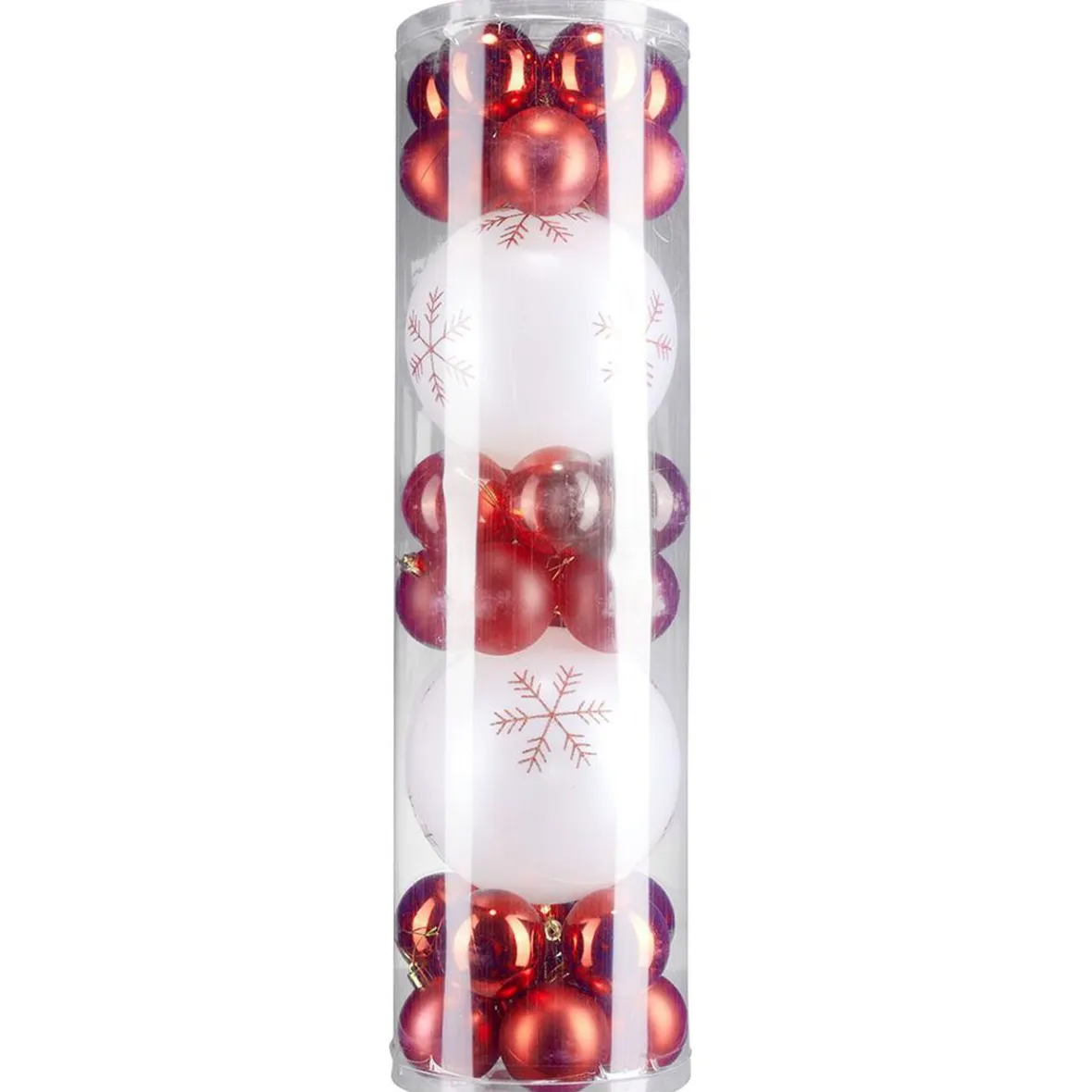 Boule de Noël rouge et blanche x32-Gifi Outlet