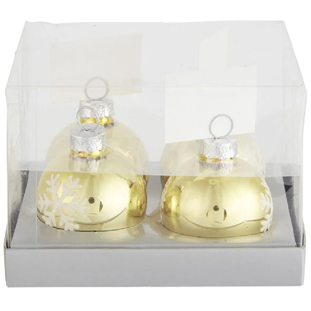 Boule de Noël rouge et doré porte-nom x4-Gifi Sale