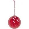 Boule de Noël rouge pampille sucre d'orge en bois Ø8cm-Gifi Best