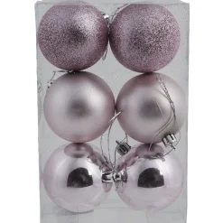 Boule de Noël rouge rose x6-Gifi Sale