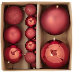 Boule de Noël rouge x15-Gifi Online