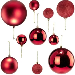 Boule de Noël rouge x15-Gifi