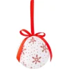 Boule de Noël style traditionnel rouge et blanc Ø8cm - 2 modèles-Gifi Best