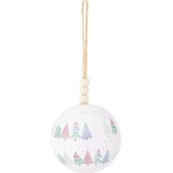 Boule de Noël thème nature blanc et rose Ø8cm - 3 modèles-Gifi Best