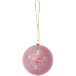 Boule de Noël thème nature blanc et rose Ø8cm - 3 modèles-Gifi Best
