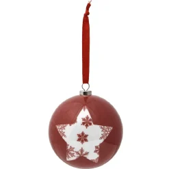 Boule de Noël traditionnelle rouge et blanche-Gifi