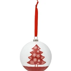 Boule de Noël traditionnelle rouge et blanche-Gifi
