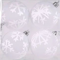 Boule de Noël transparente blanche x4-Gifi Outlet