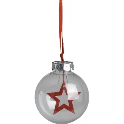 Boule de Noël transparente avec insert rouge-Gifi Clearance