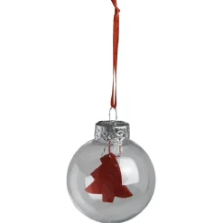 Boule de Noël transparente avec insert rouge-Gifi Clearance