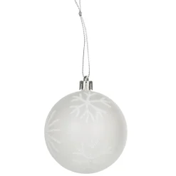 Boule de Noël transparente motifs flocons x4-Gifi Outlet