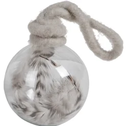 Boule de Noël transparente avec plume à l’intérieur-Gifi Hot