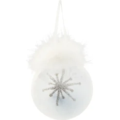 Boule de Noël transparente avec plumes-Gifi Sale