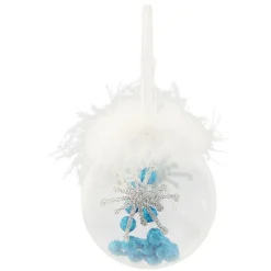 Boule de Noël transparente avec plumes-Gifi Sale