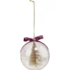 Boule de Noël transparente décor sapin doré et neige Ø8cm-Gifi Discount