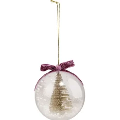 Boule de Noël transparente décor sapin doré et neige Ø8cm-Gifi Discount