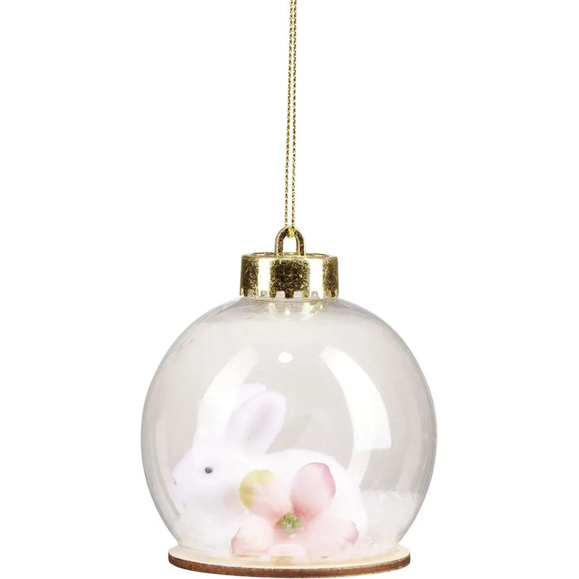 Boule de Noël transparente intérieur lapin blanc Ø8cm-Gifi Hot