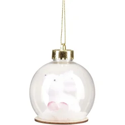 Boule de Noël transparente intérieur lapin blanc Ø8cm-Gifi Hot