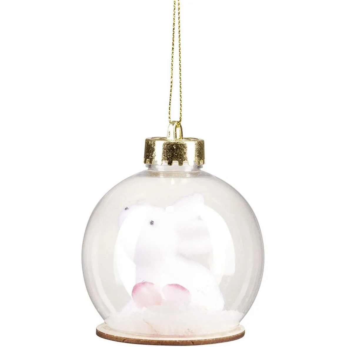 Boule de Noël transparente intérieur lapin blanc Ø8cm-Gifi Hot