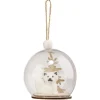 Boule de Noël transparente décor renard blanc Ø8cm-Gifi Discount