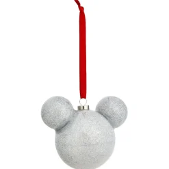 Boule de Noël tête de Mickey argentée pailletée Disney-Gifi Outlet