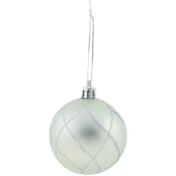 Boule de Noël vert pailleté argenté x6-Gifi Outlet