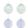 Boule de Noël vert pailleté argenté x4-Gifi Hot